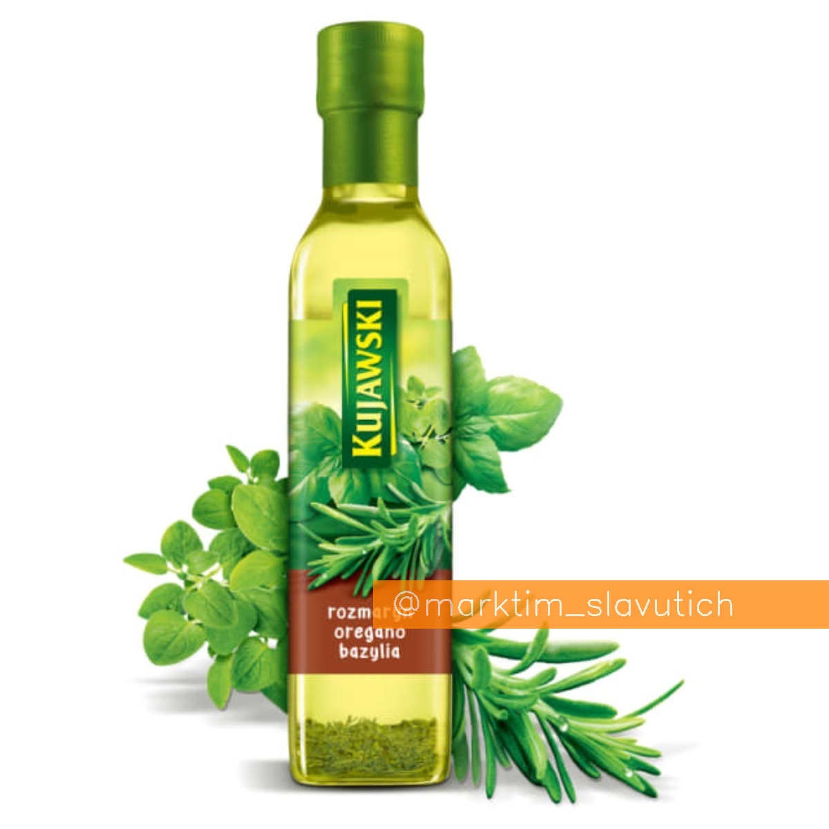 Вкусовое рапсовое масло с розмарином, орегано и базиликом KUJAWSKI (250 мл)