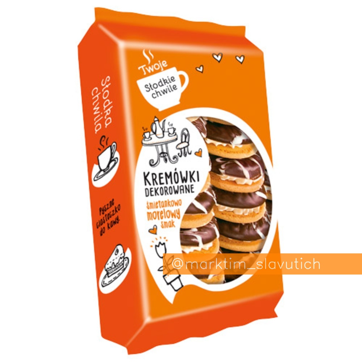 Кремовое печенье с абрикосовым джемом и сливочным кремом Twoje Slodkie Chwile (330 г)