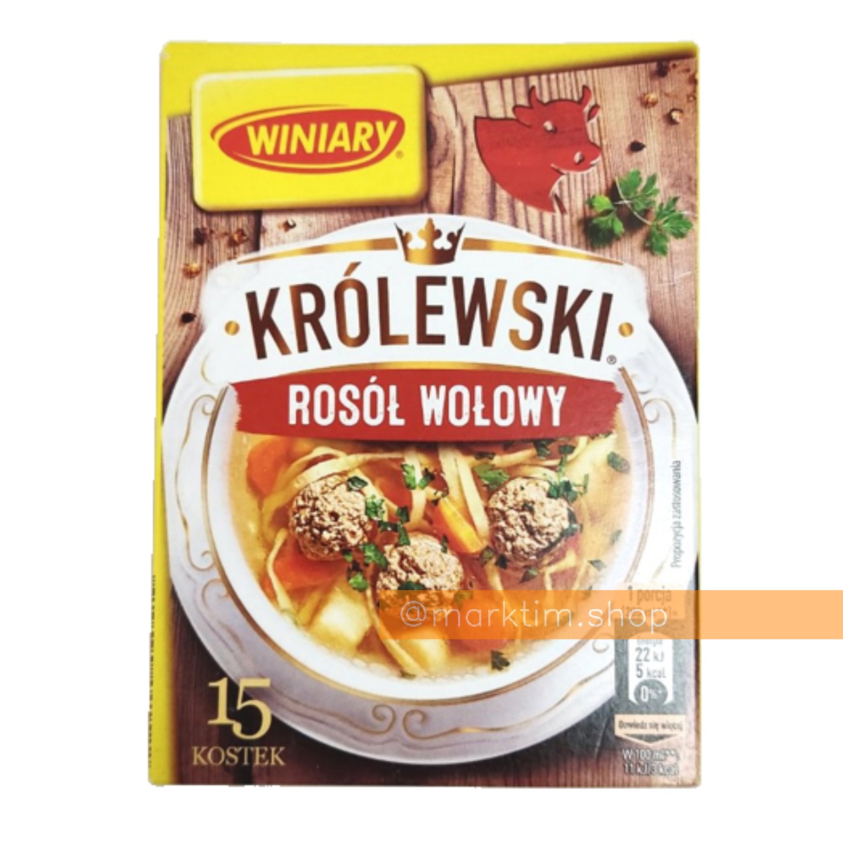 Бульон в кубиках Королевский говяжий Winiary (15 шт)