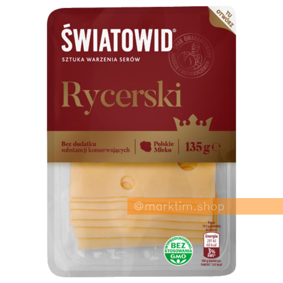 Сыр выдержанный Рыцарский, нарезка Swiatowid Premium (135 г)