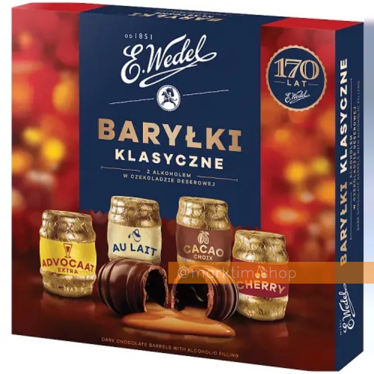 Шоколадные конфеты с алкоголем Бочонки с ликерами классические E.Wedel (200 г)