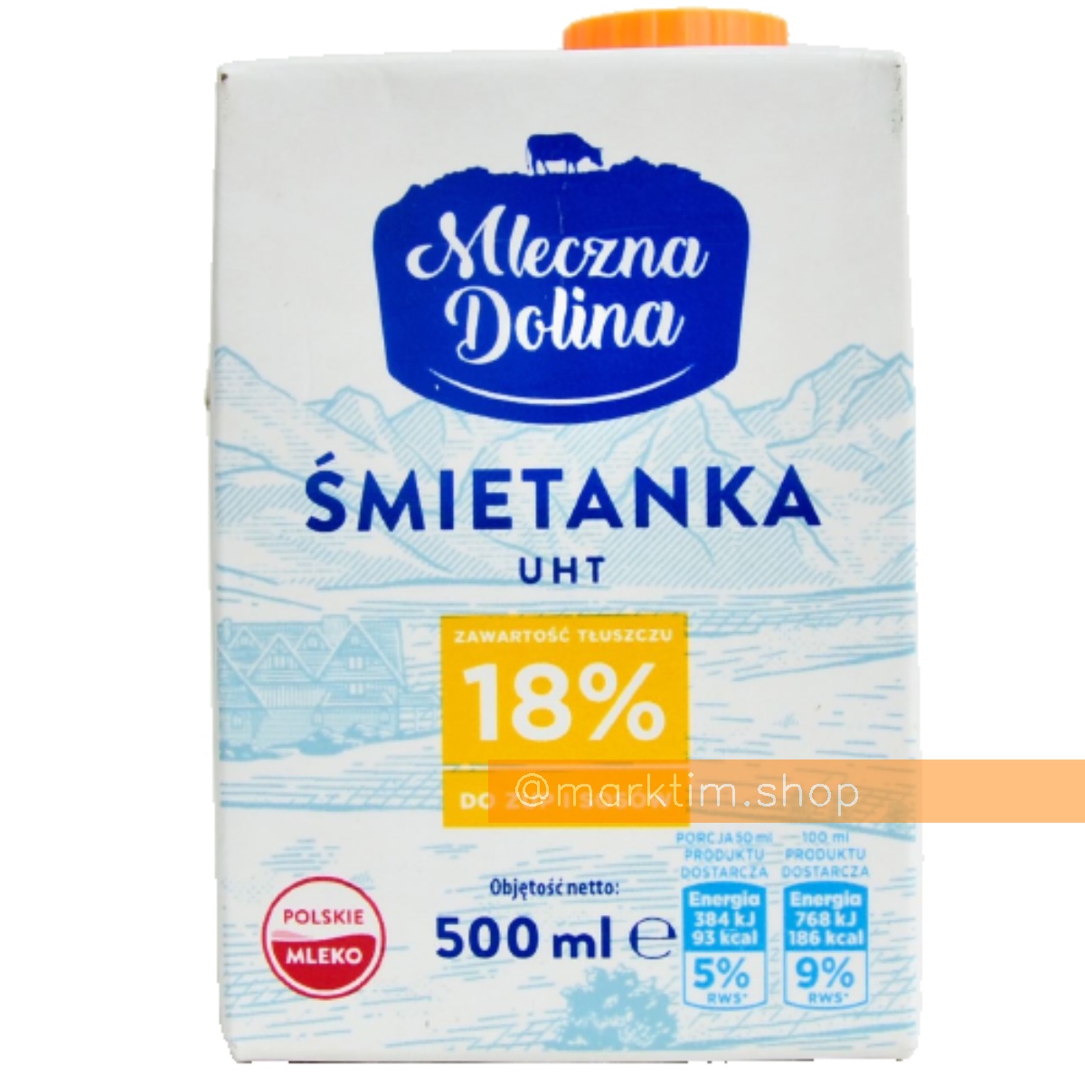 Сливки 18% Mleczna Dolina (500 мл)