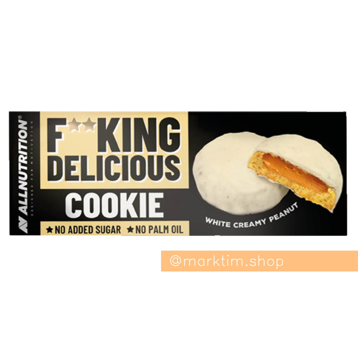 Печиво без цукру в білому шоколаді з арахісовим кремом Fitking Delicious ALL NUTRITION (128 г)