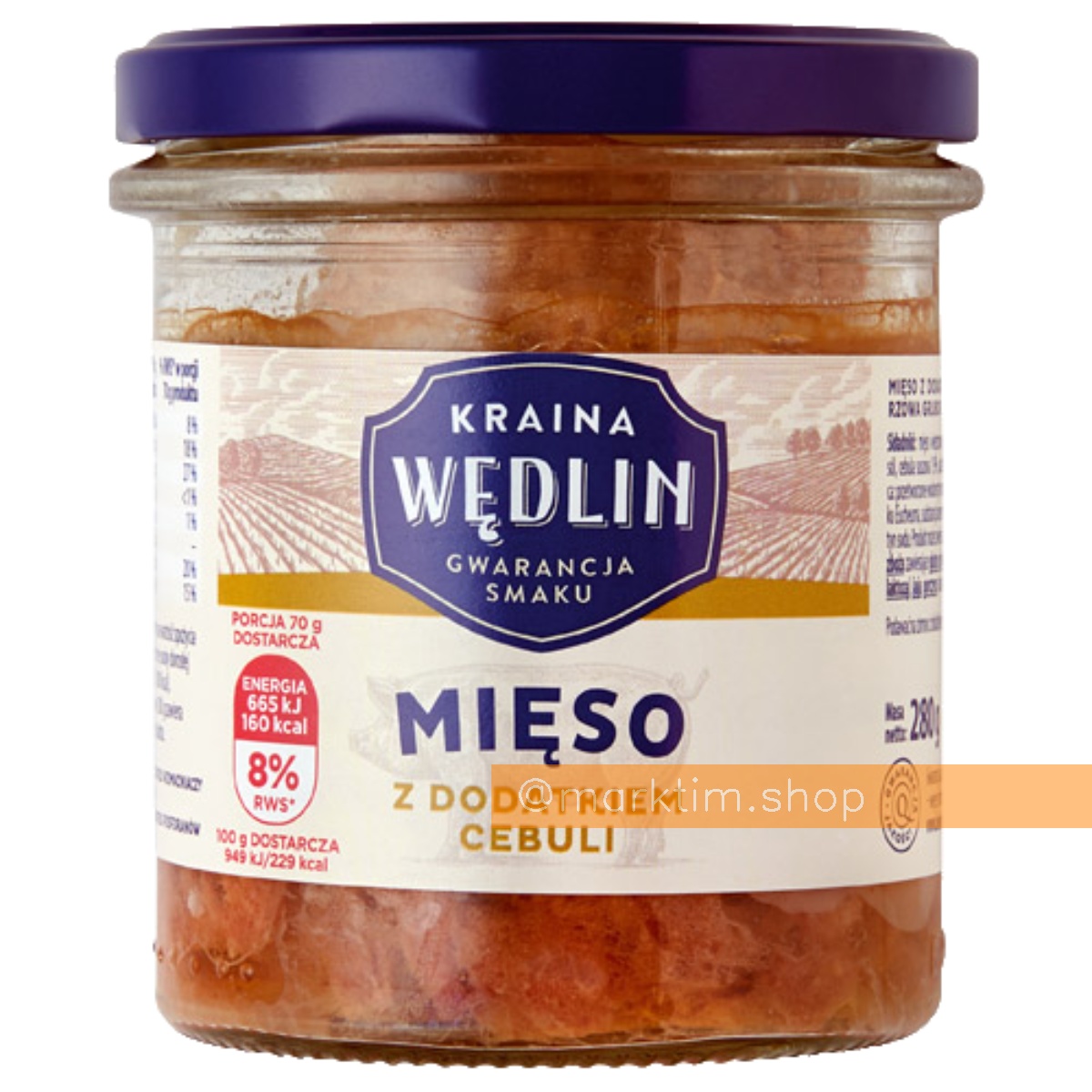 Тушонка 84% м'яса з цибулею Kraina Wedlin (280 г)