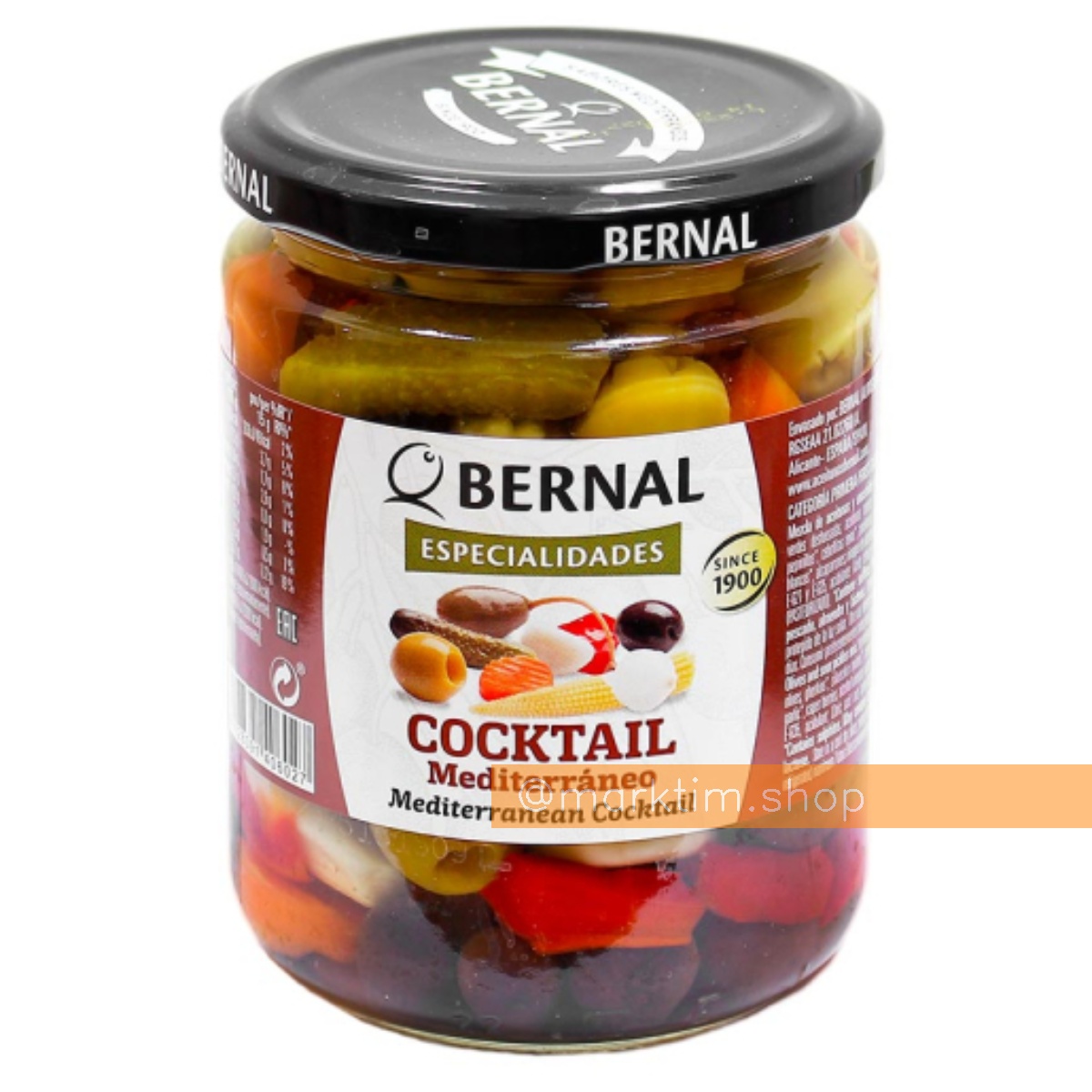 Оливки Коктейль с каперсами Cocktel Mediterraneo Bernal (436 г)
