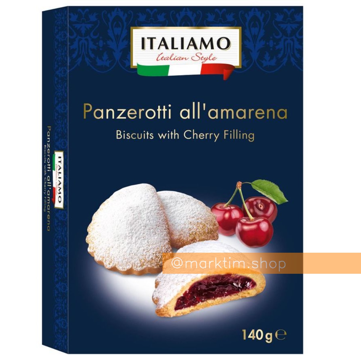 Печенье Панцеротти с вишней Panzerotti all'amarena ITALIAMO (140 г)