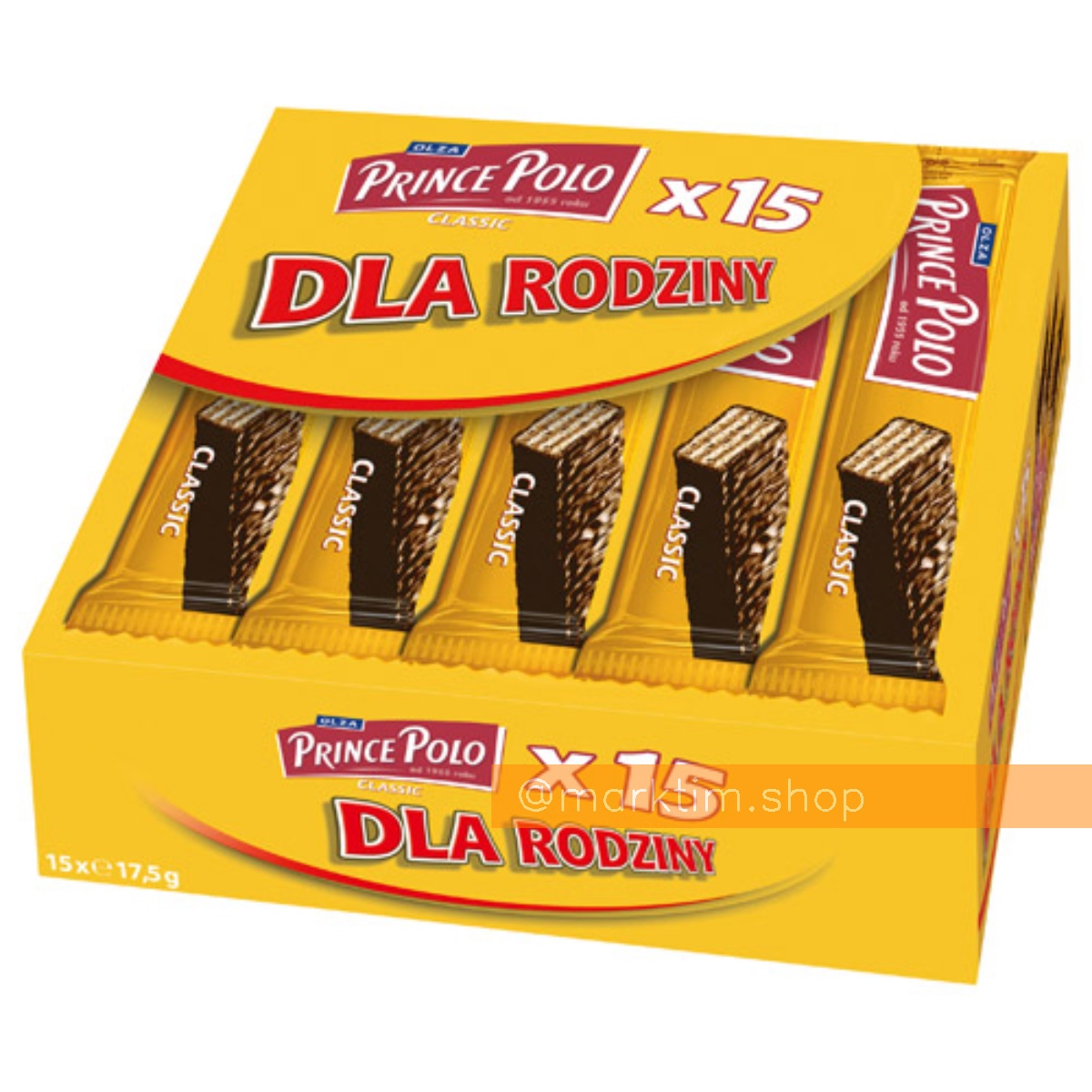 Классические вафли в индивидуальных упаковках Prince Polo Classic (15x17.5 г)