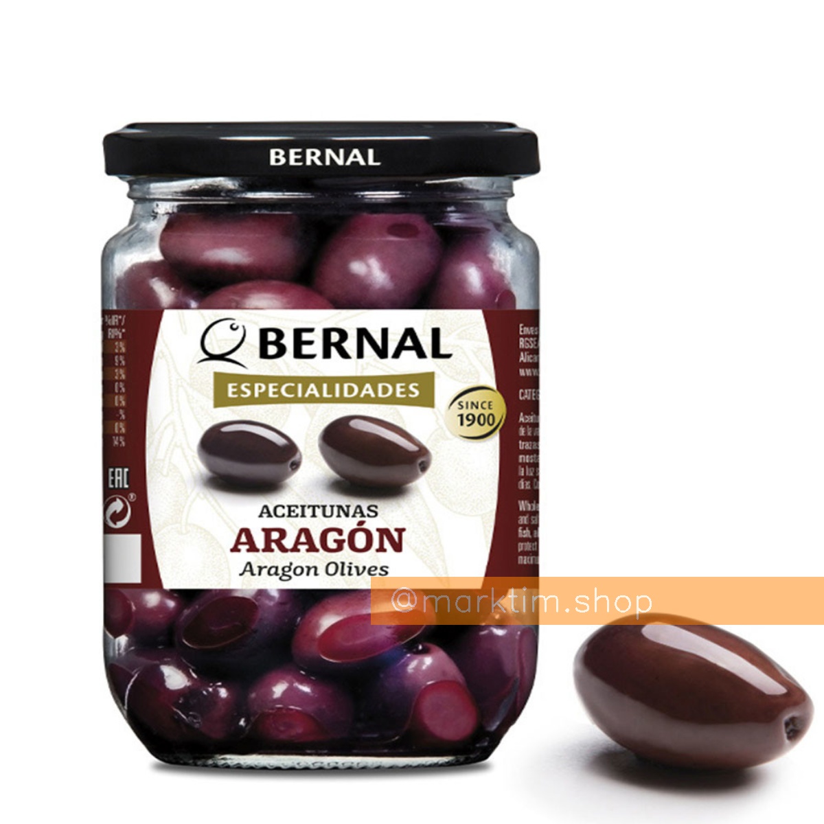 Оливки вяленные черные Арагонские Bernal (250 г)
