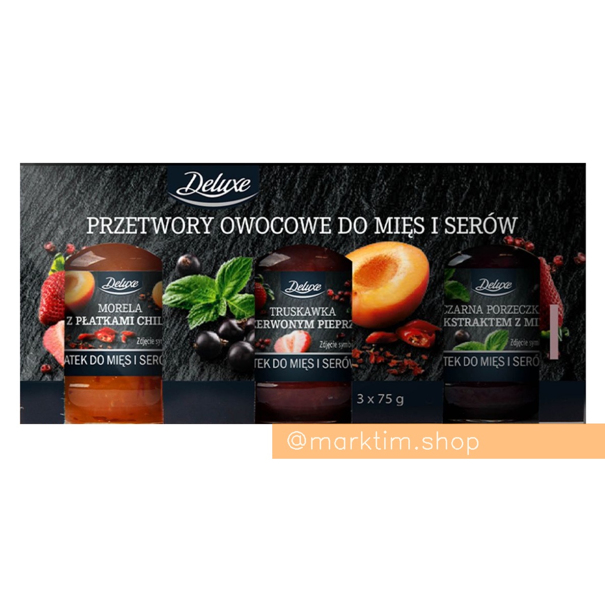 Набір конфітюрів до м'яса та сирів Deluxe (3x75 г)