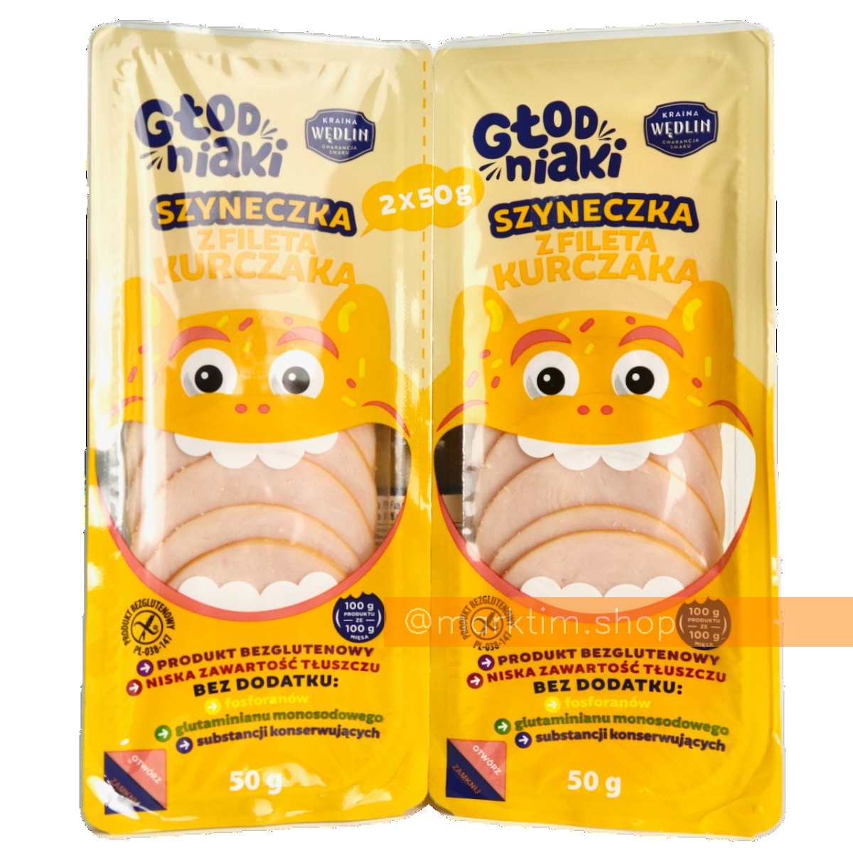 Детская ветчина из куриного филе Glodniaki Kraina Wedlin (2x50 г)