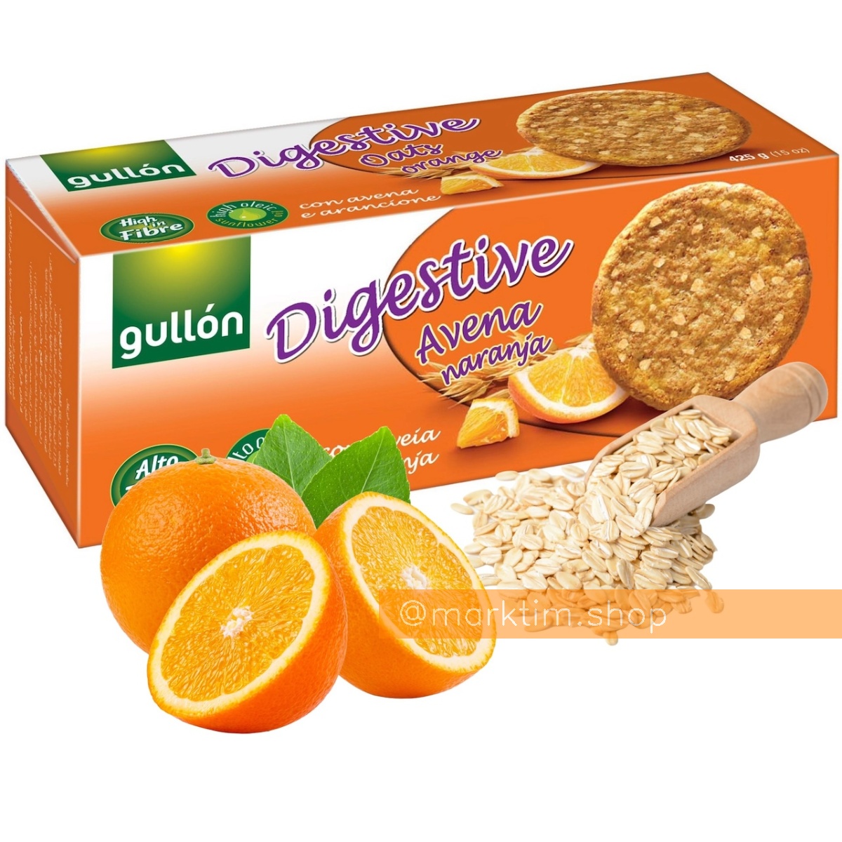 Злаковое печенье с апельсином Digestive Gullon (425 г)