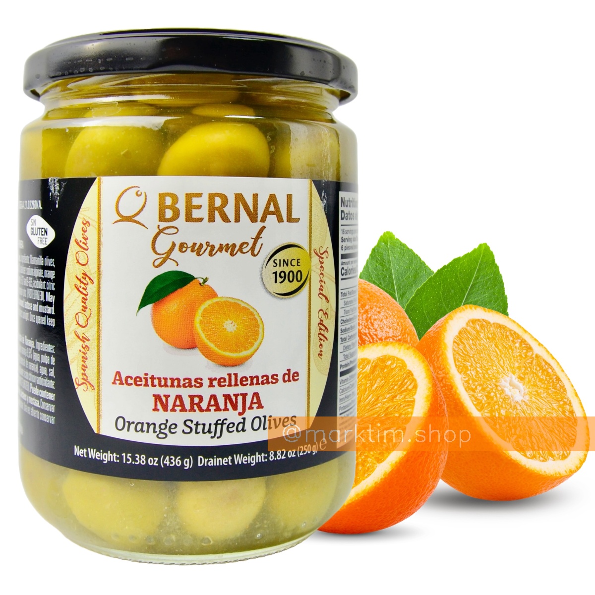Оливки фаршированные апельсином Bernal (436 г)