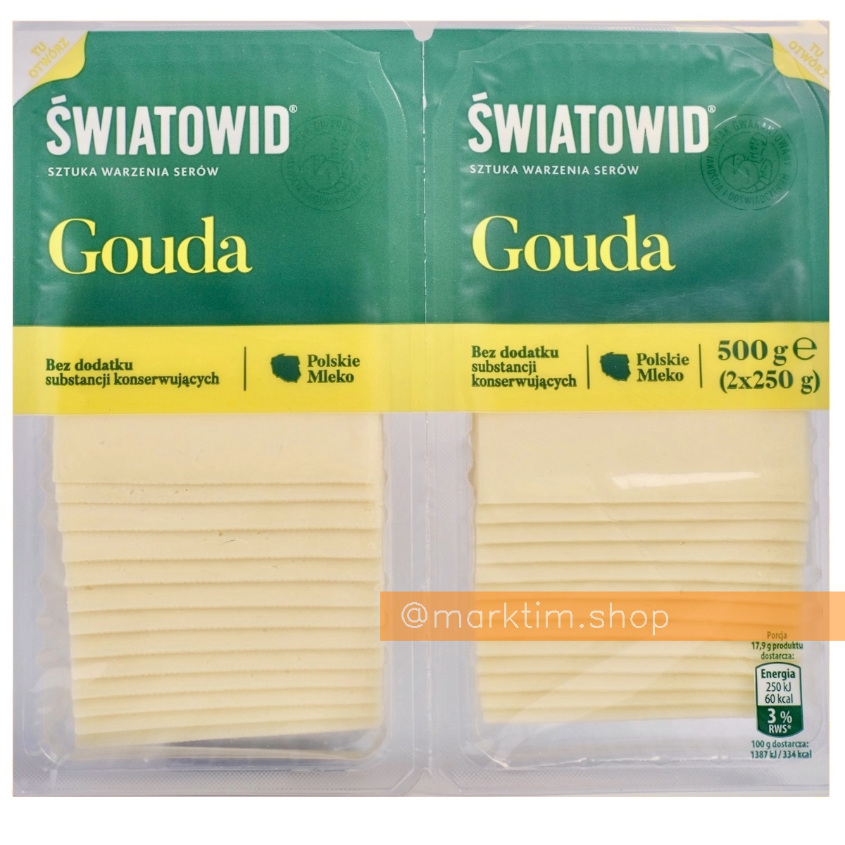 Сыр Гауда, нарезка Swiatowid (2x250 г)