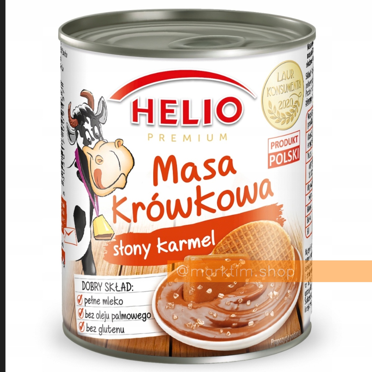 Вареное сгущеное молоко со вкусом соленой карамели без пальмового масла HELIO (400 г)