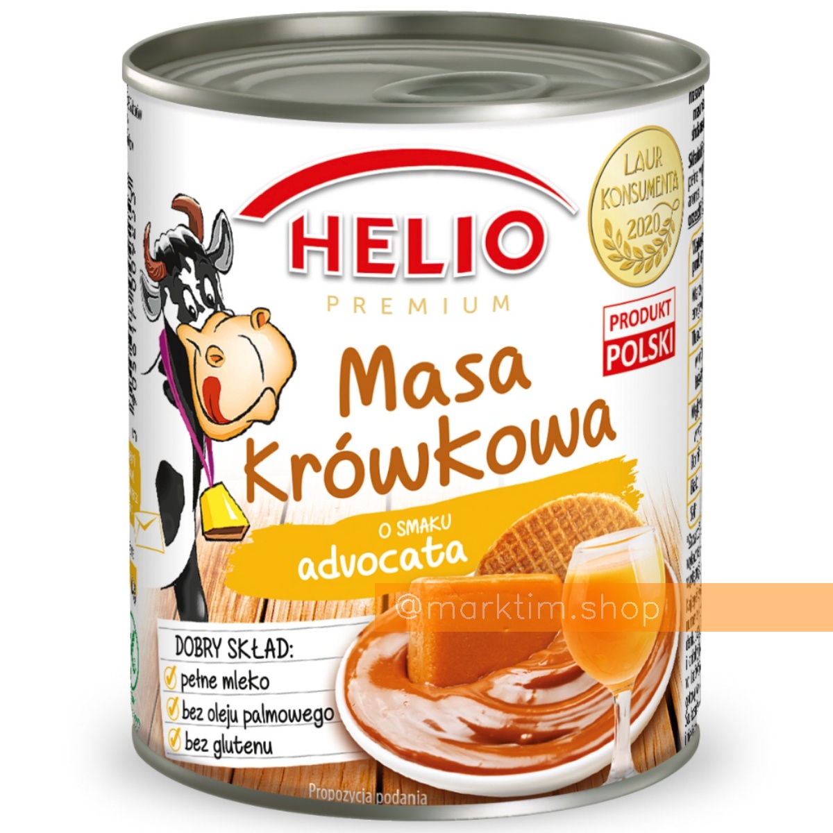 Вареное сгущеное молоко со вкусом ликера адвокаат без пальмового масла HELIO (400 г)