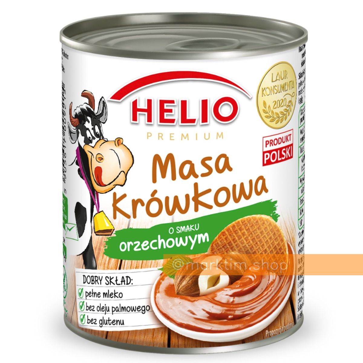 Варене згущене молоко зі смаком лісового горіха без пальмової олії HELIO (400 г)
