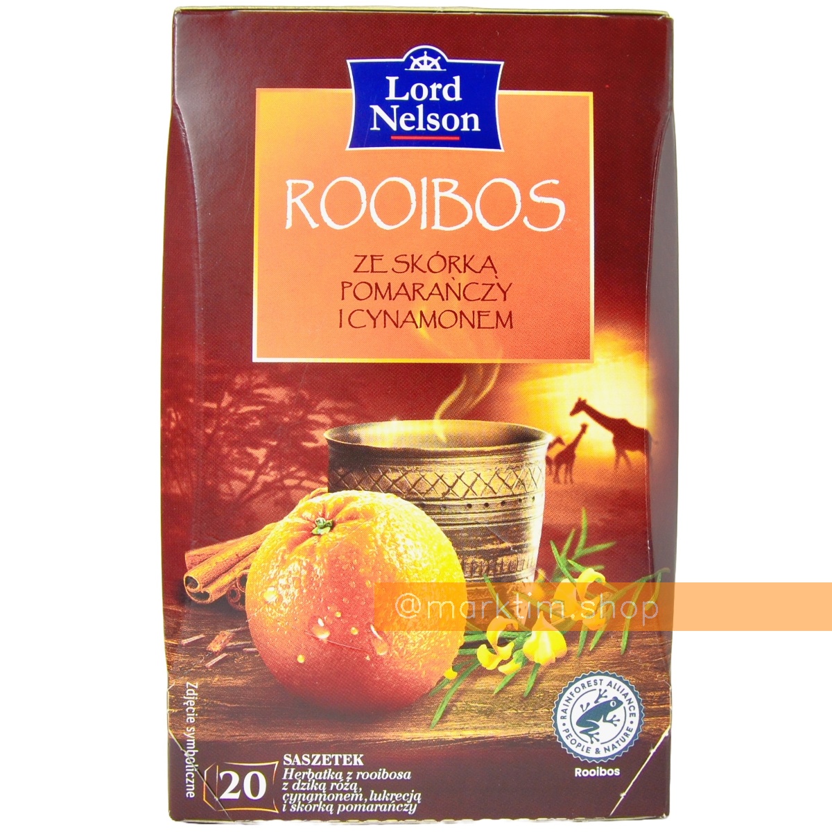 Чай Ройбос красный с апельсином и корицей Rooibos в пакетиках LORD NELSON (20 шт)