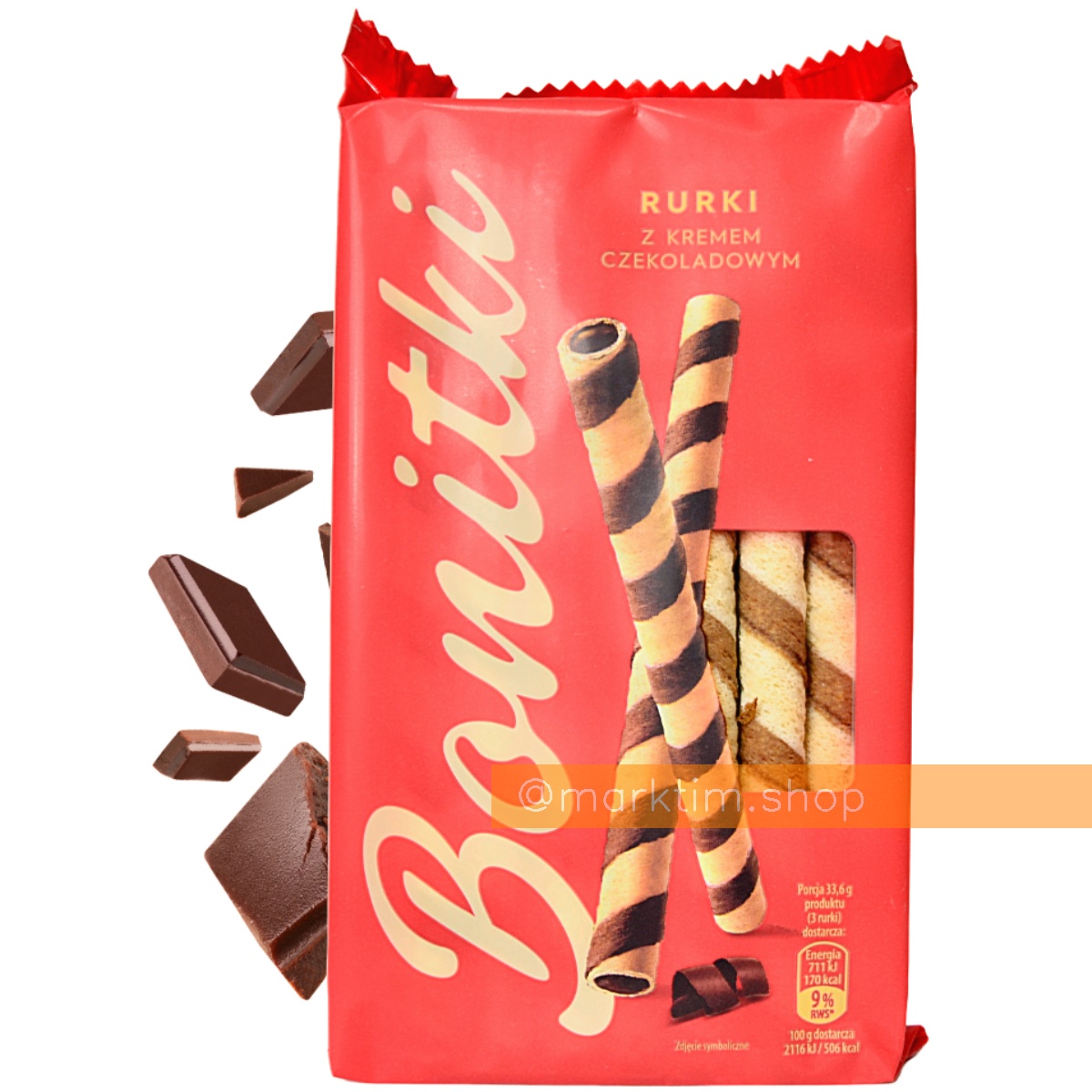 Вафельные трубочки с кремом какао Bonitki (280 г)