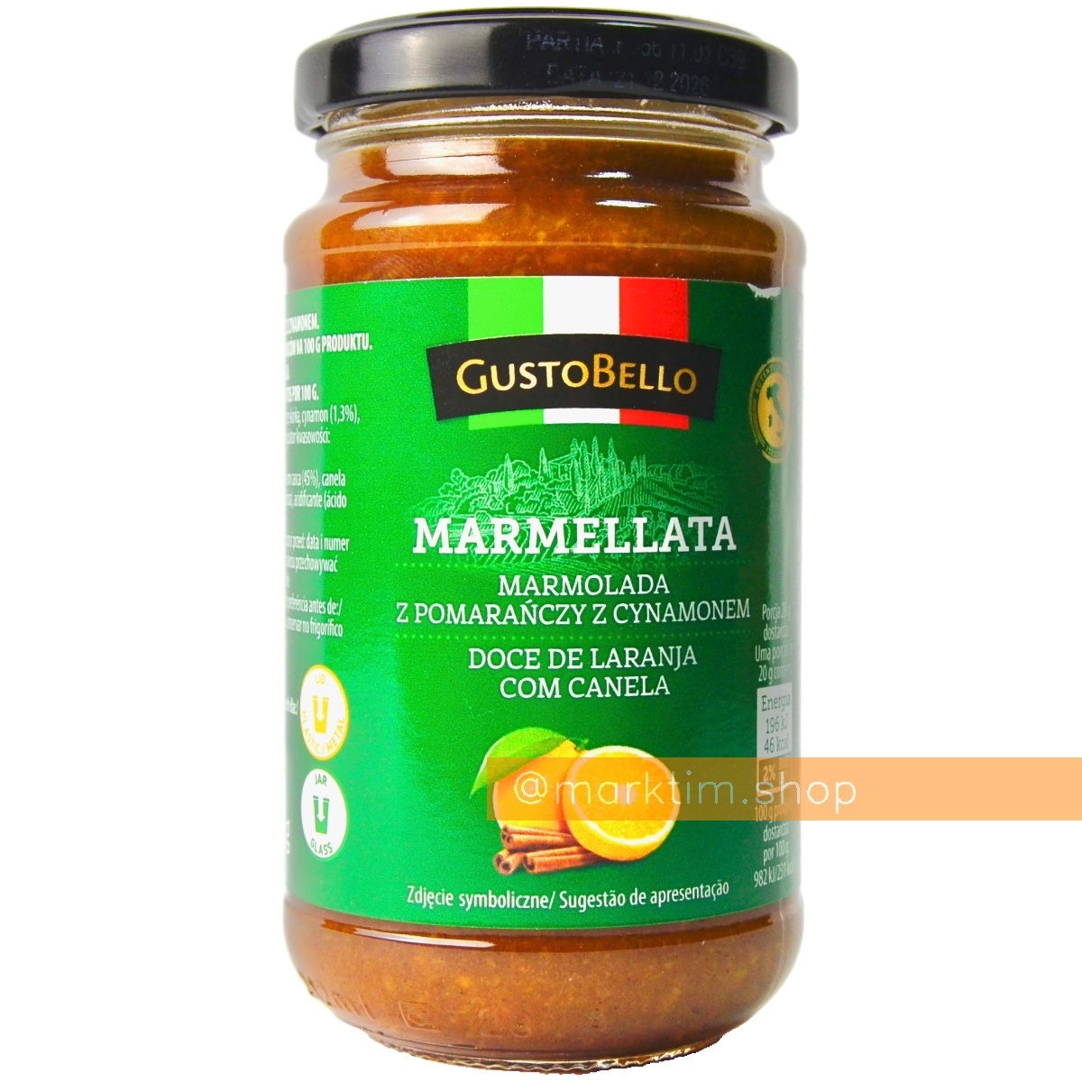 Мармелад з апельсина з корицею Gusto Bello (240 г)