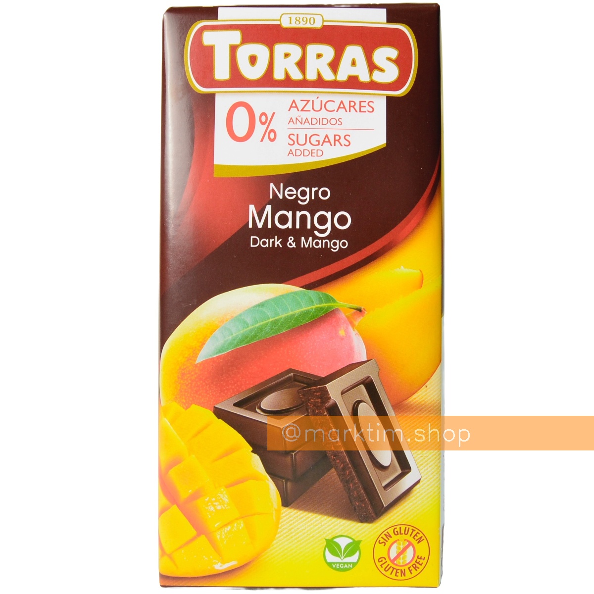 Шоколад черный с манго без сахара Torras (75 г)