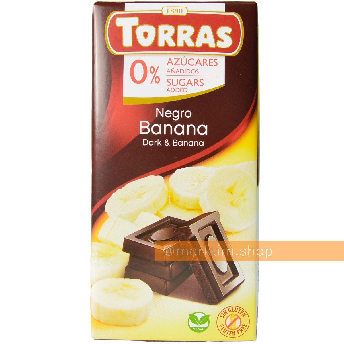 Шоколад черный с бананом без сахара Torras (75 г)