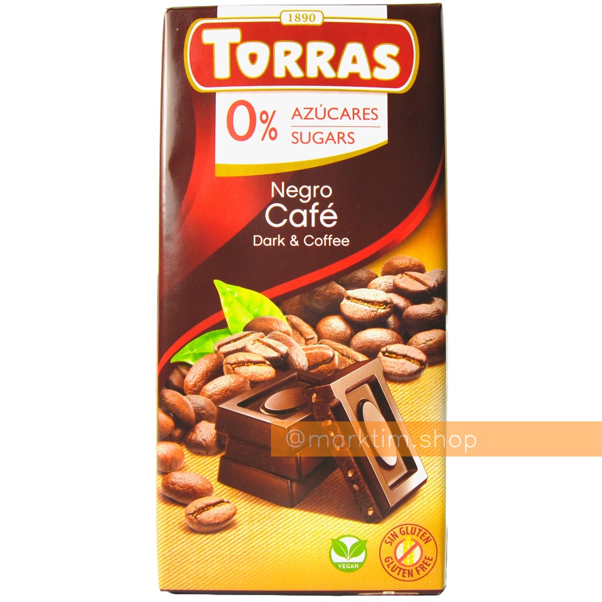 Шоколад черный с кофе без сахара Torras (75 г)
