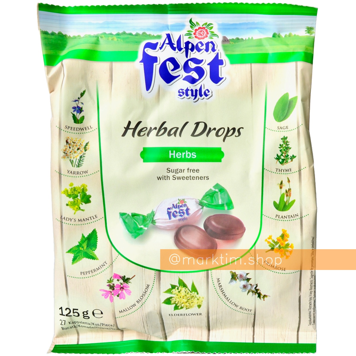 Льодяники з альпійськими травами Alpen Fest (125 г)