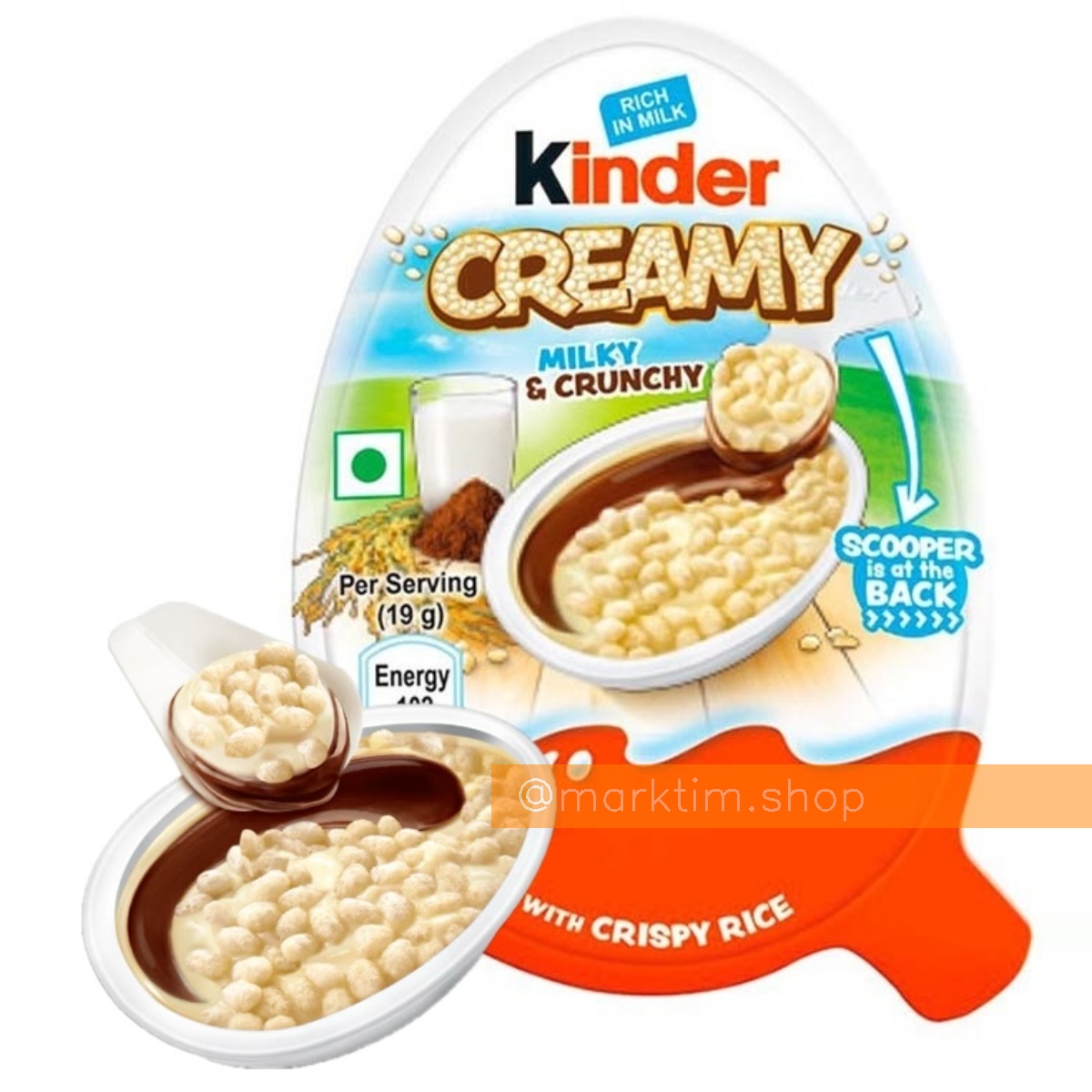 Повітряний рис із кремом і шоколадом Creamy KINDER (19 г)