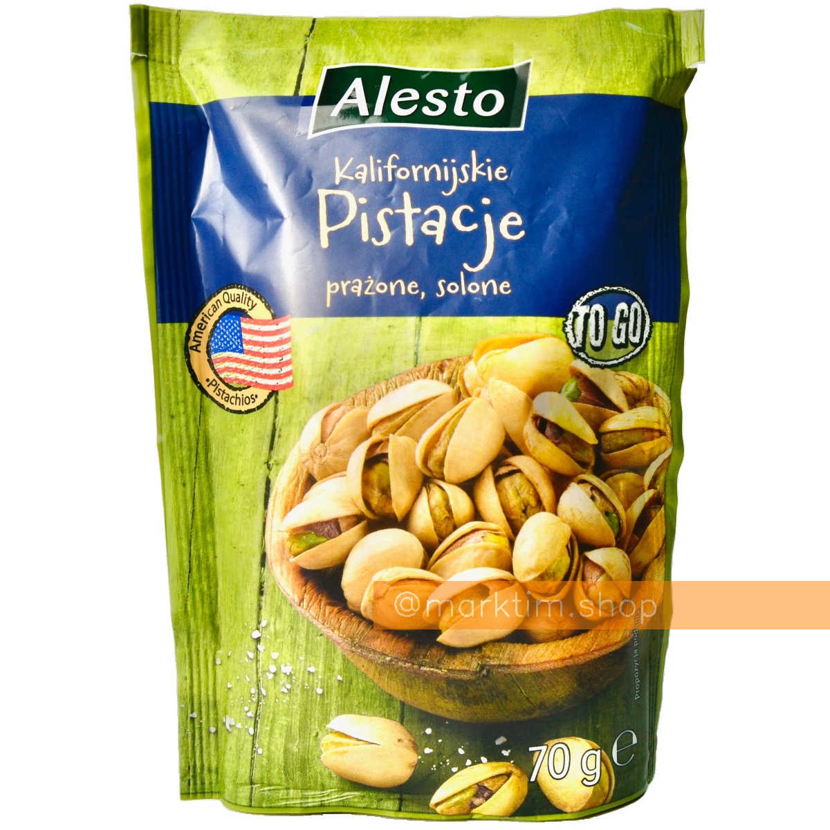 Запеченные солёные фисташки мини упаковка Alesto (70 г)