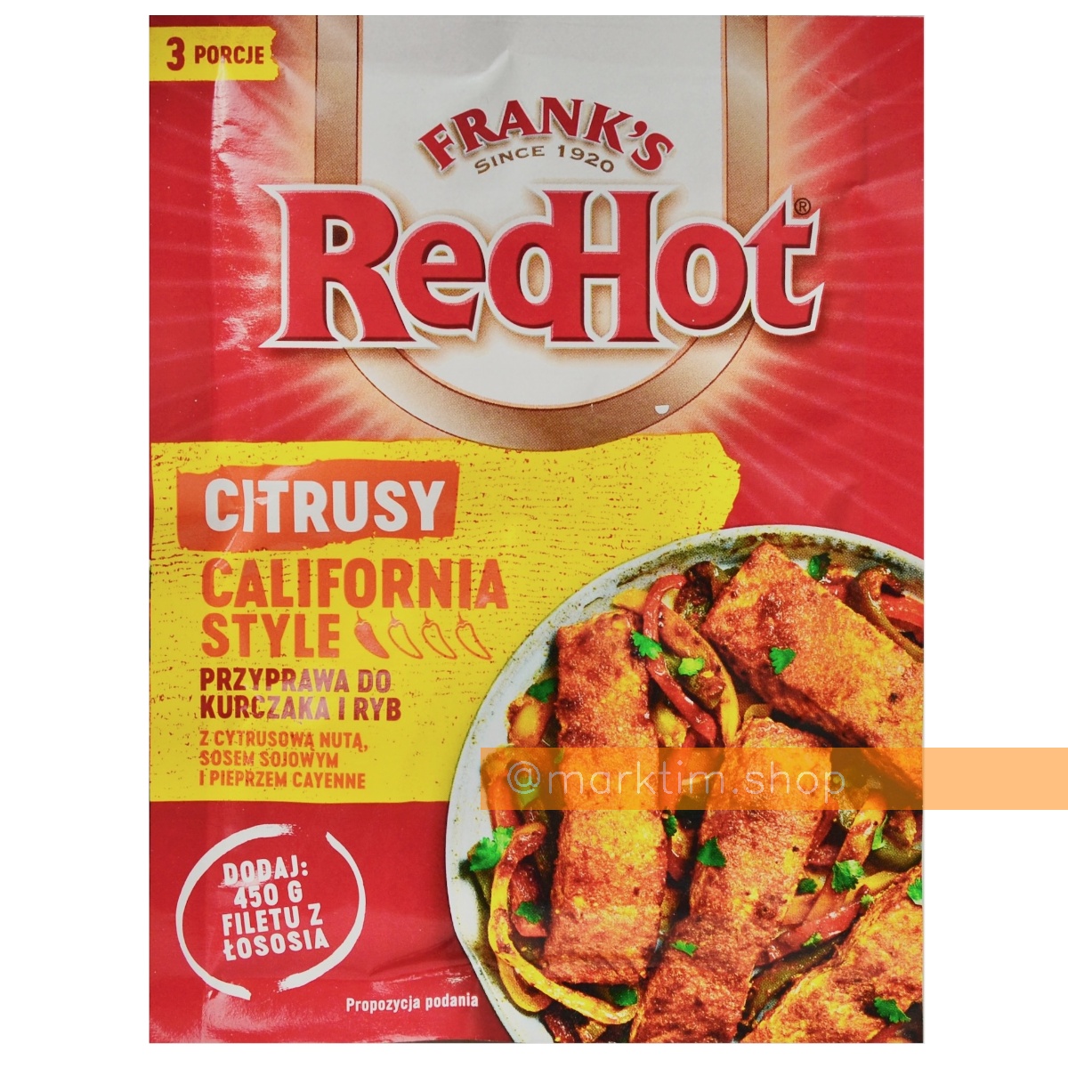 Приправа к курице и рыбе Цитрусовая Citrusy California Style Red Hot FRANK'S (20 г)
