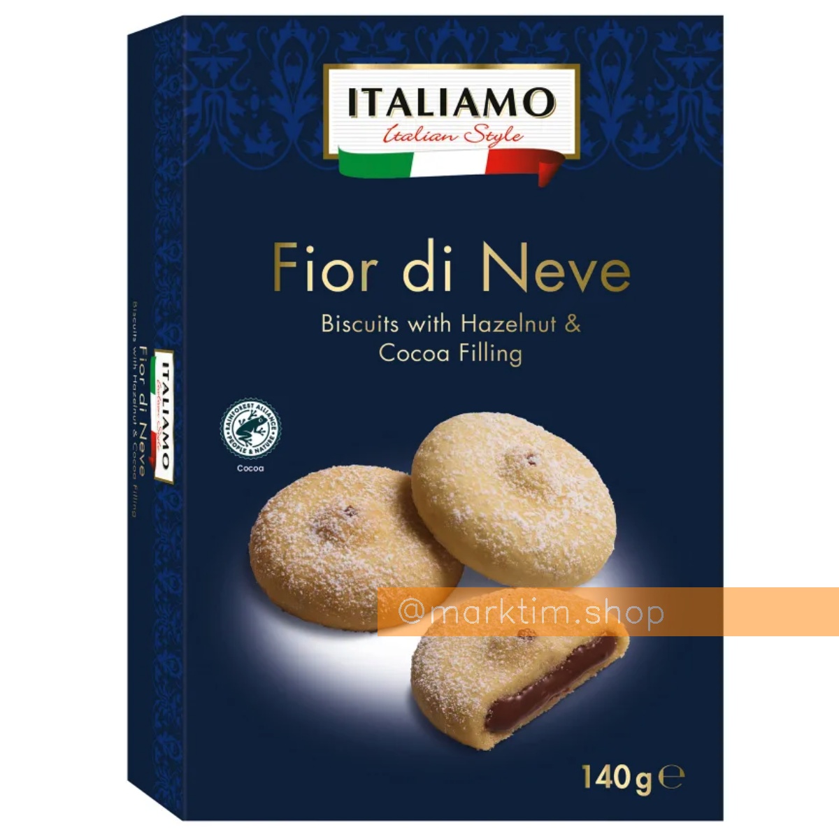 Печиво з лісовим горіхом і какао-начинкою Italiamo (140 г)