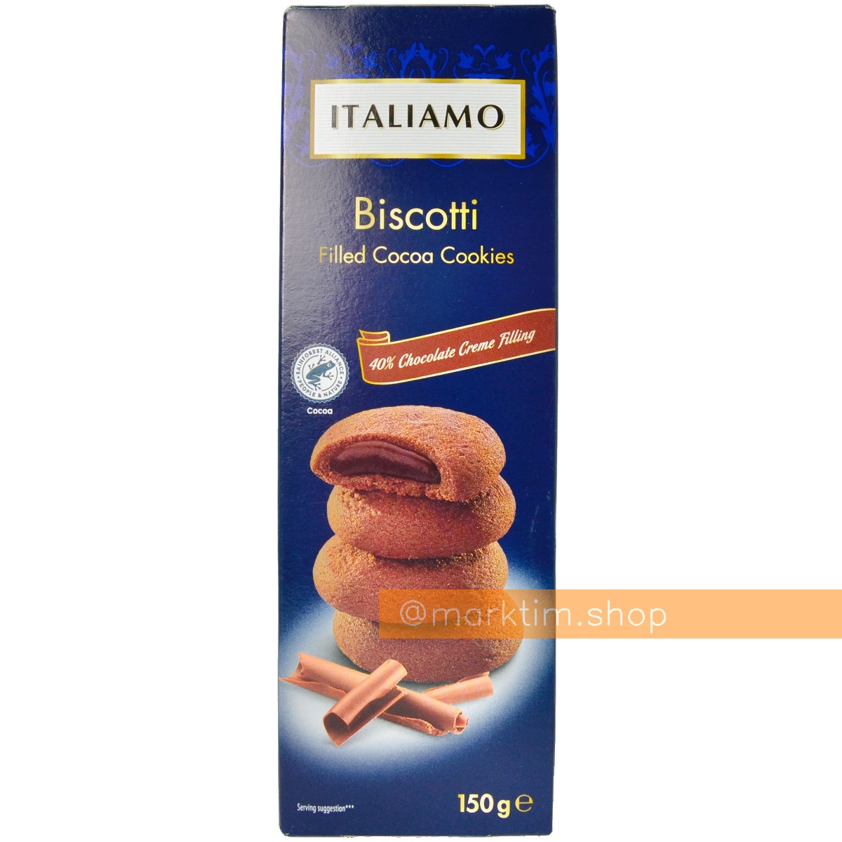 Какао-печенье с шоколадной начинкой Biscotti di cocoa ITALIAMO (150 г)