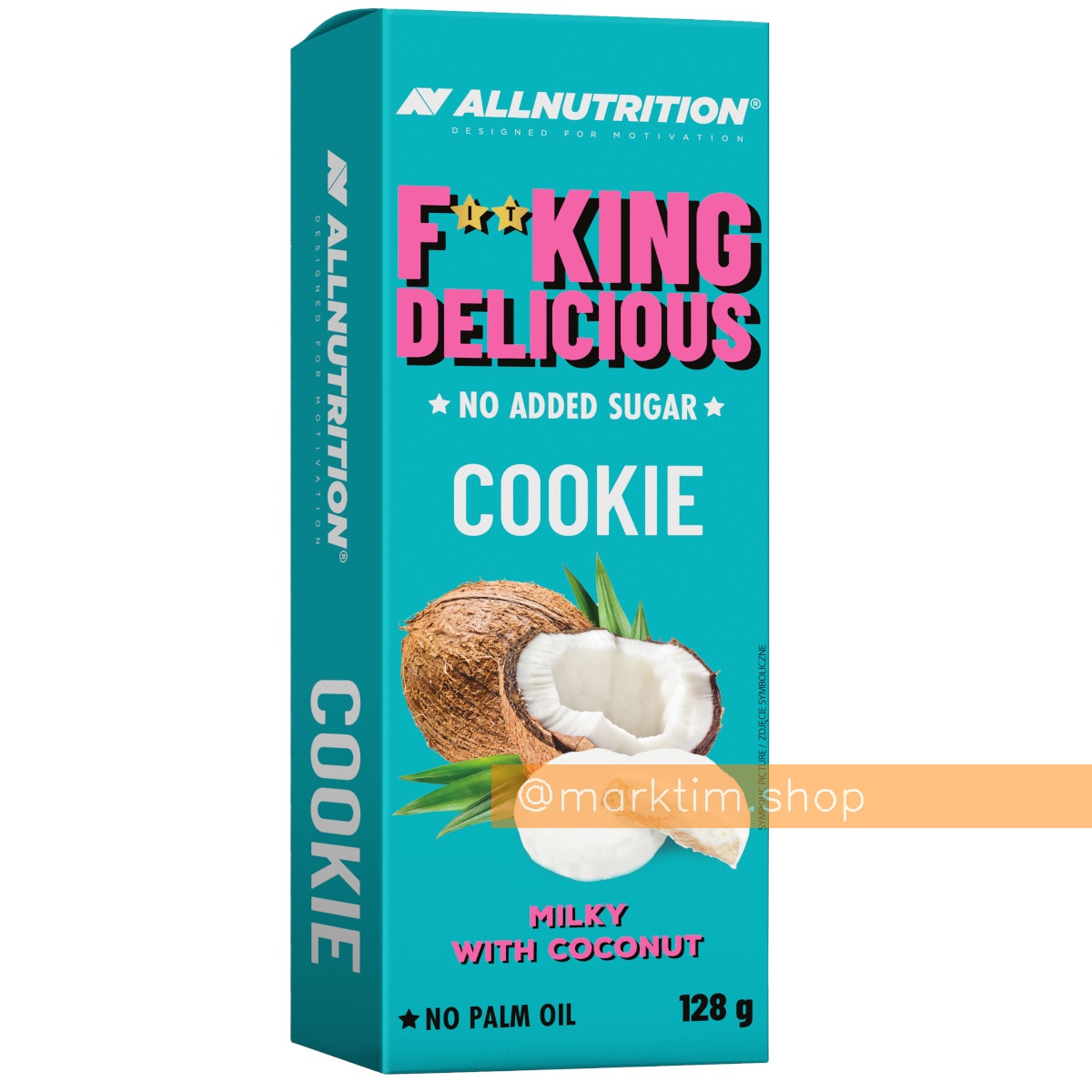 Печенье без сахара Fitking Delicious Cookie Кокос в молочной глазури Cookie Coconut Flavour ALL NUTRITION (128 г)