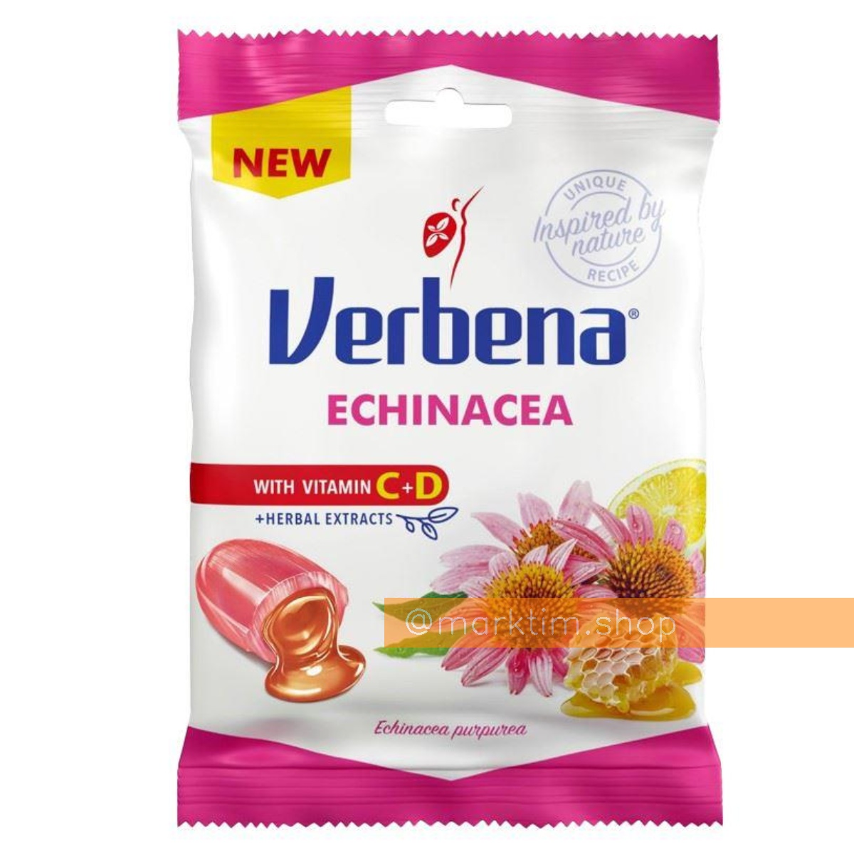 Леденцы с экстрактом трав и эхинацеи с витамином C VERBENA (60 г)
