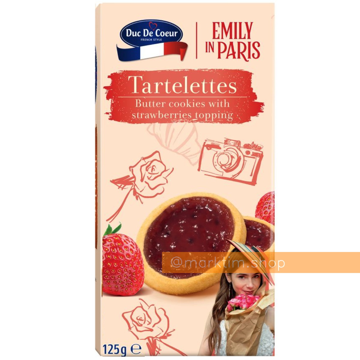 Тарталетки с клубничным конфитюром Emily in Paris DUC DE COEUR (125 г)