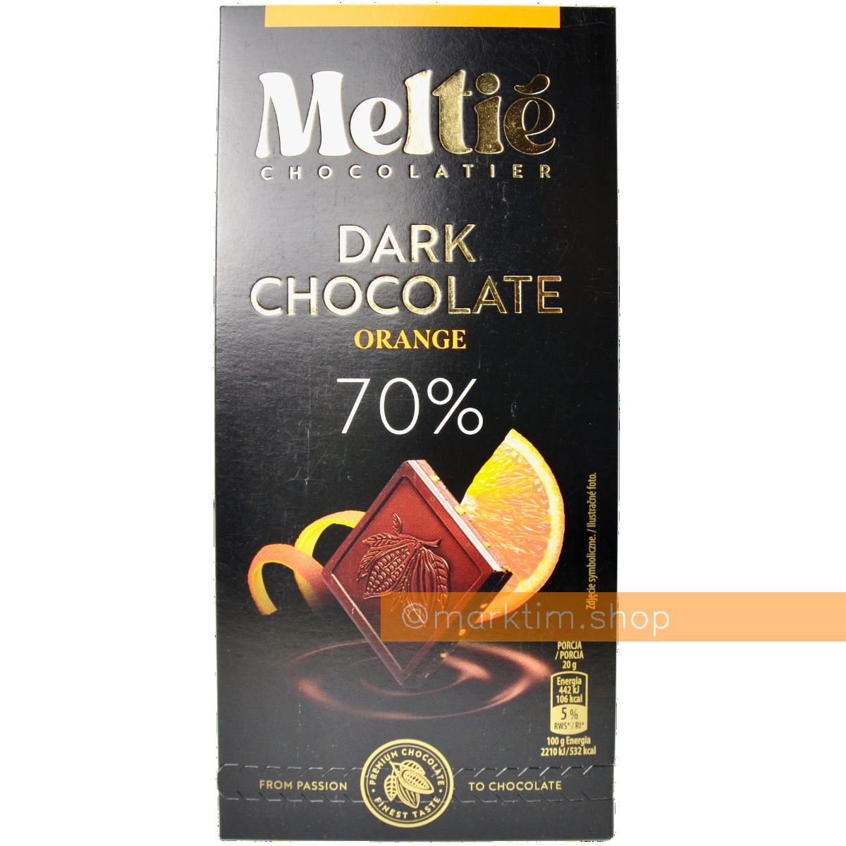 Шоколад черный с апельсином MELTIE (100 г)