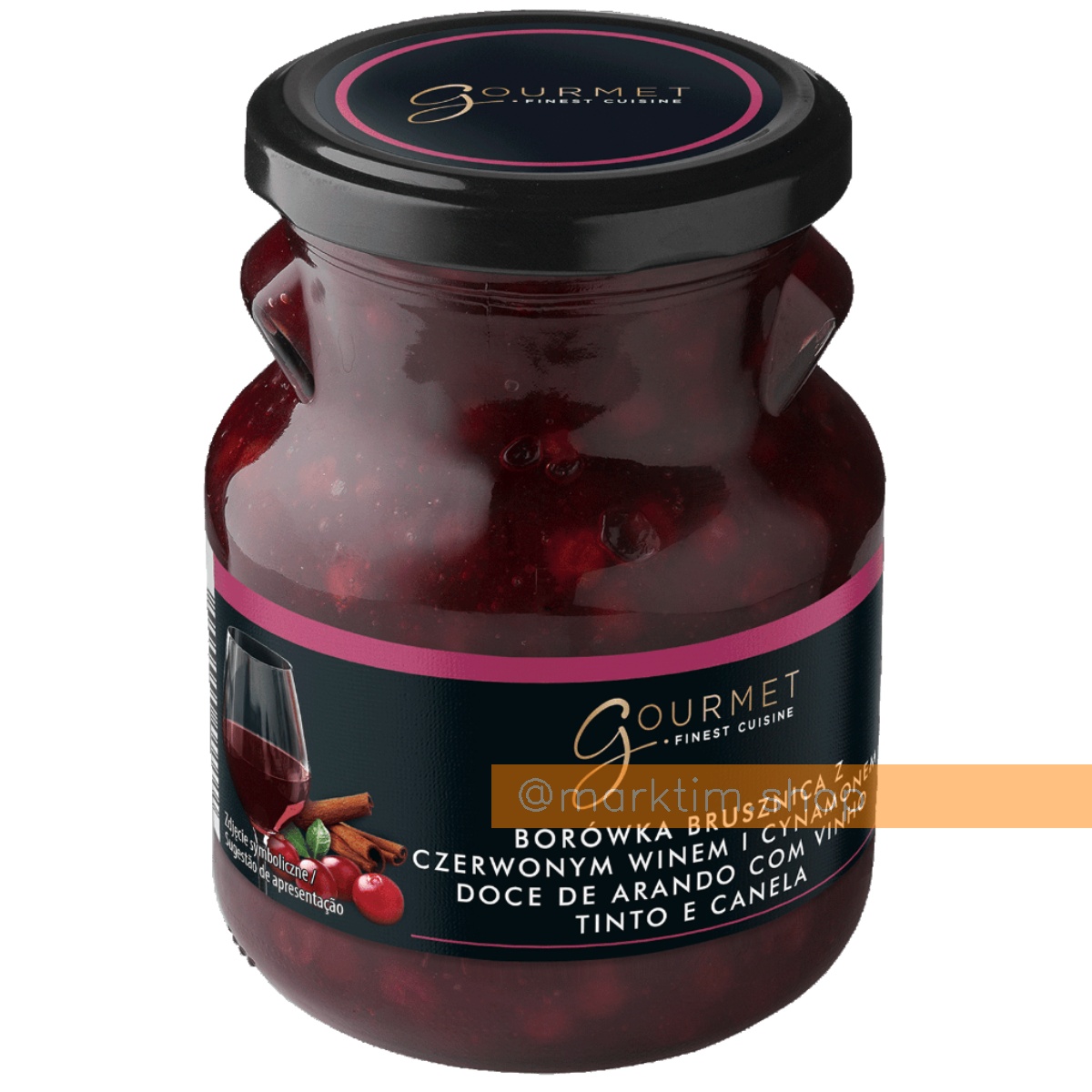 Брусниця з журавлиною, червоним вином і корицею соус до сирів і м'яса GOURMET (400 г)