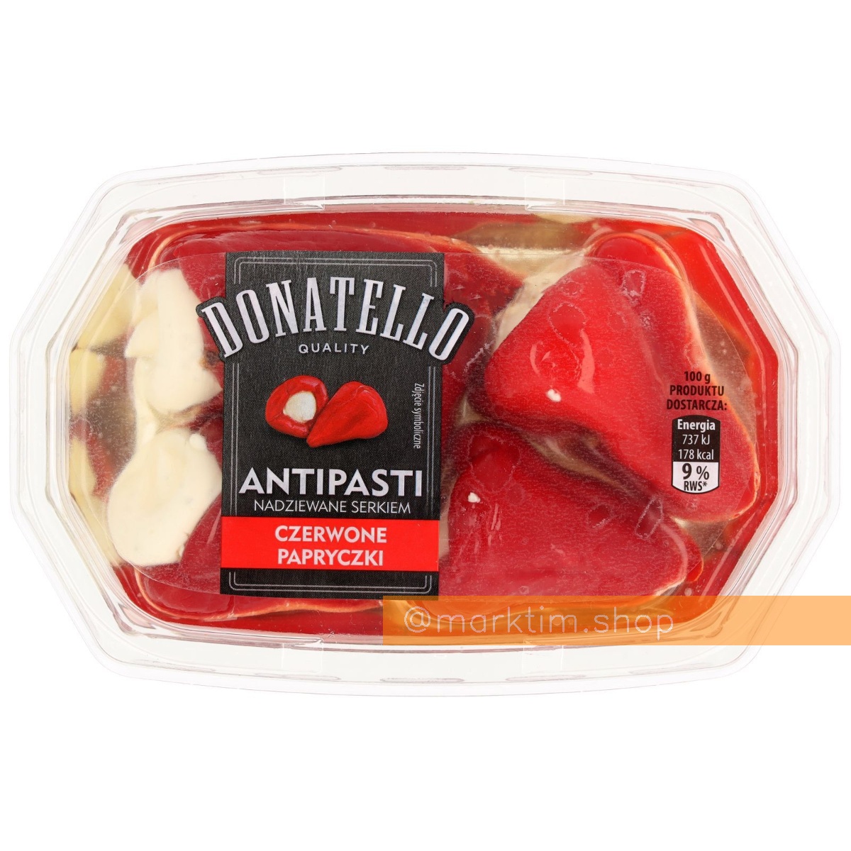 Пікантні перчики червоні, фаршировані вершковим сиром Donatello (180 г)