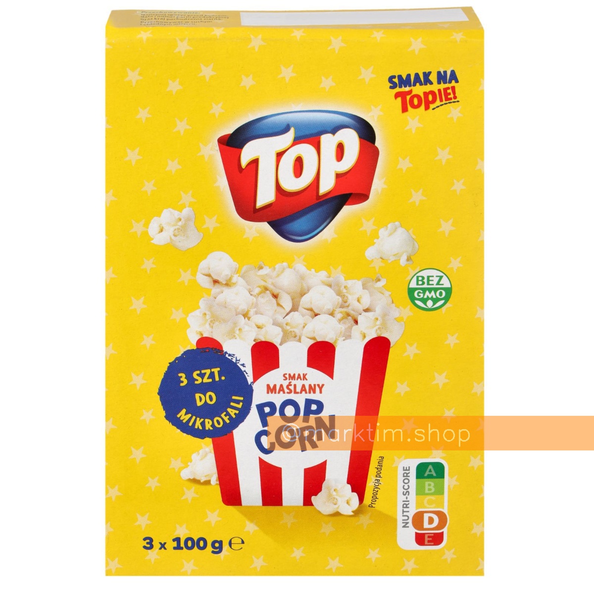 Попкорн для микроволновой печи, с маслом TOP (3х100 г)
