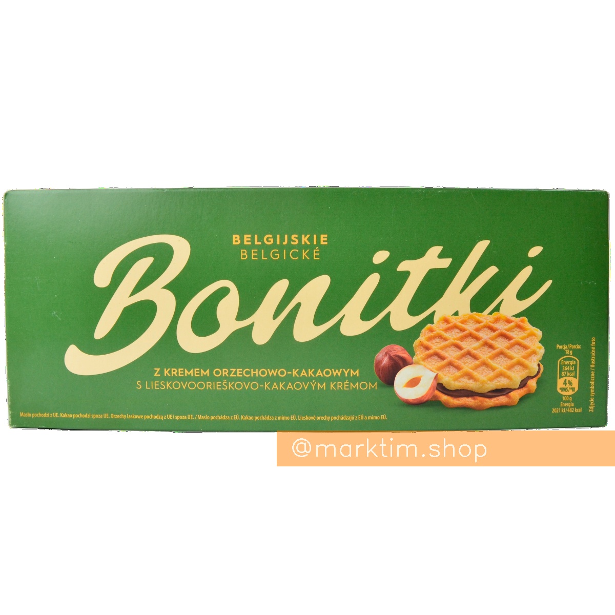 Вафли бельгийские с шоколадно-ореховой начинкой Belgijskie BONITKI (100 г)