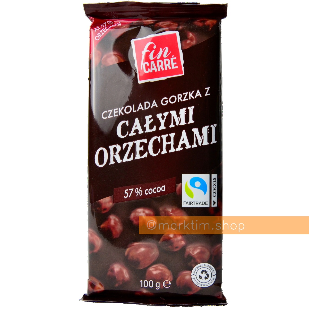 Темный шоколад с лесным орехом Fin Carre (100 г)