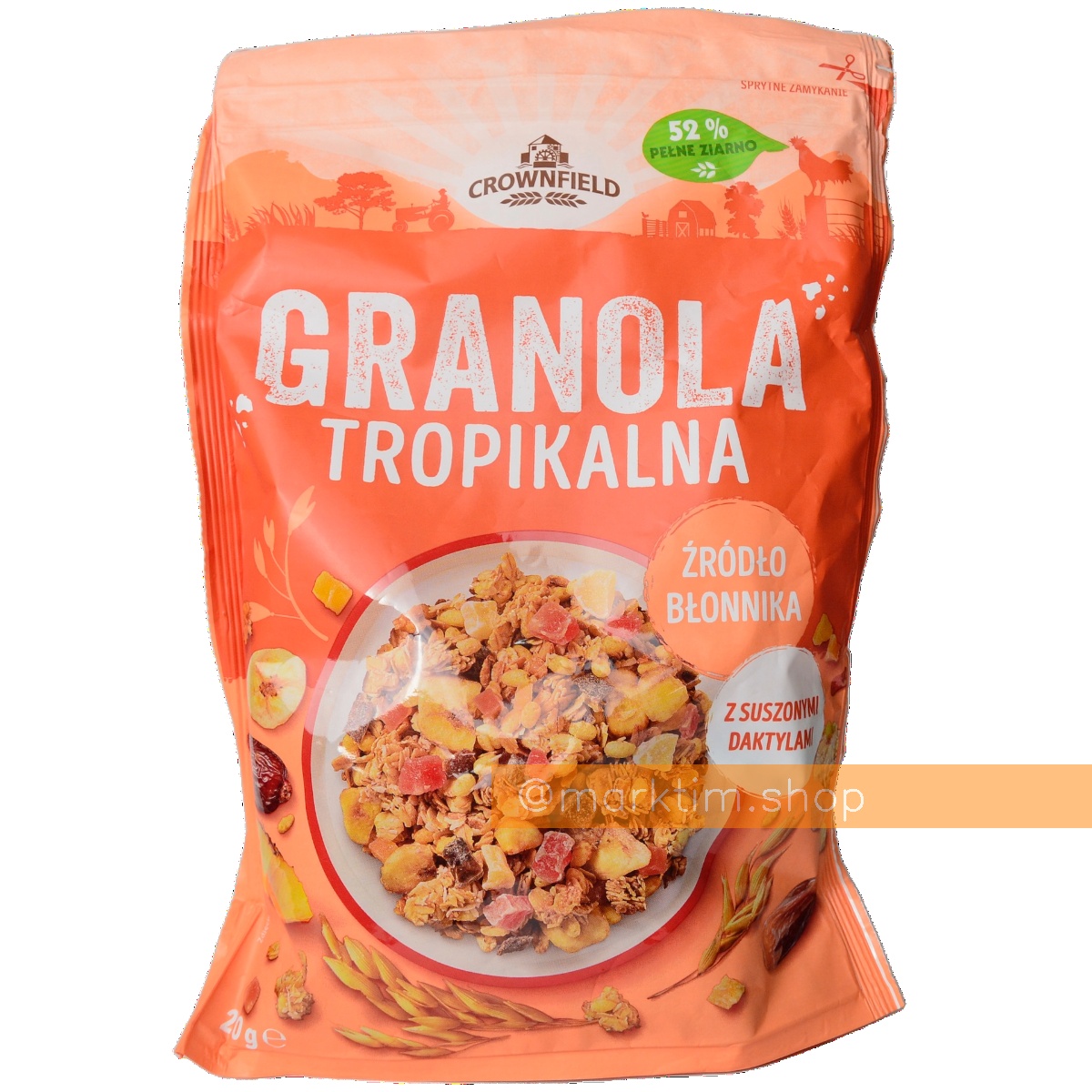 Гранола кранч с тропическими фруктами Granola Tropikalna CROWNFIELD (250 г)