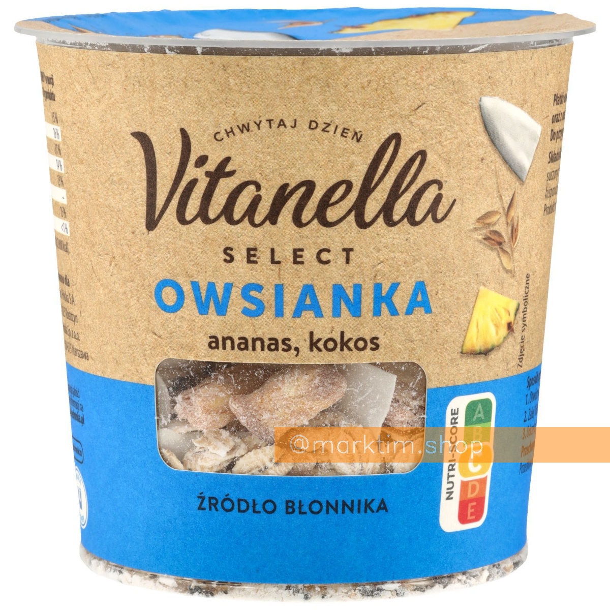 Овсянка в стакане ананас-кокос Vitanella (70 г)