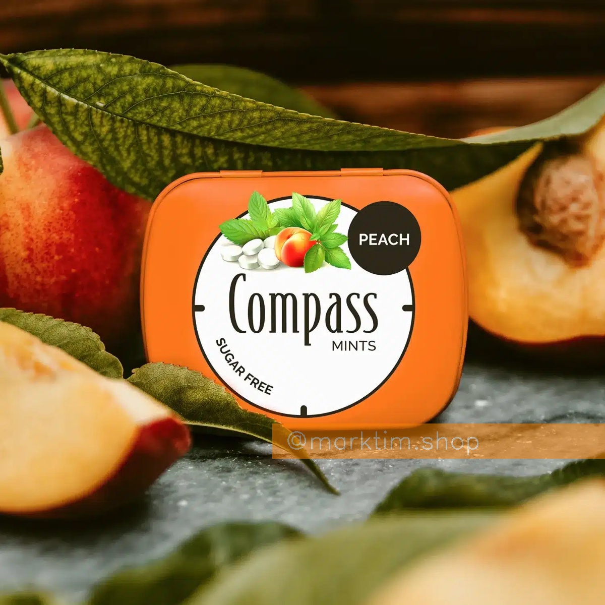 Леденцы на стевии со вкусом персика Compass (14 г)
