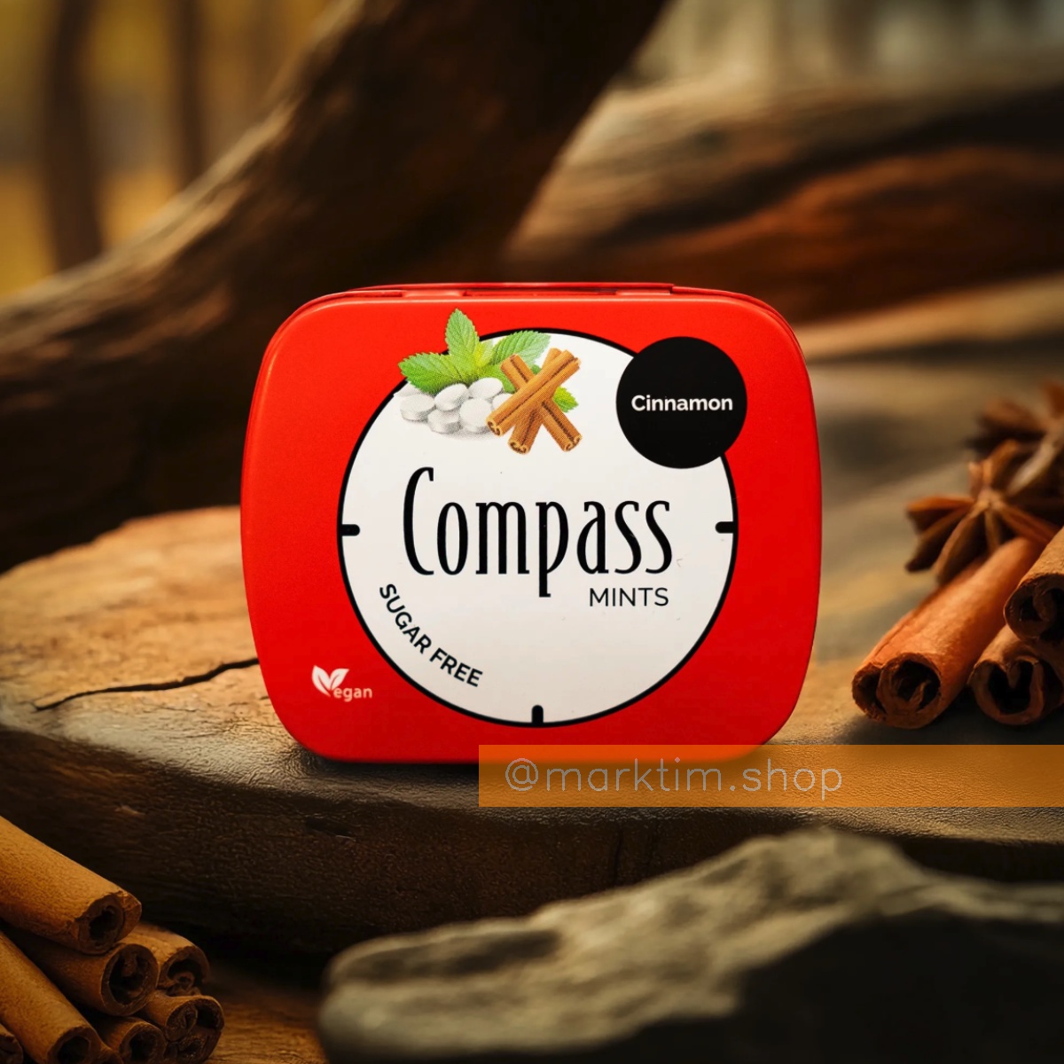 Льодяники на стевії зі смаком кориці Compass (14 г)