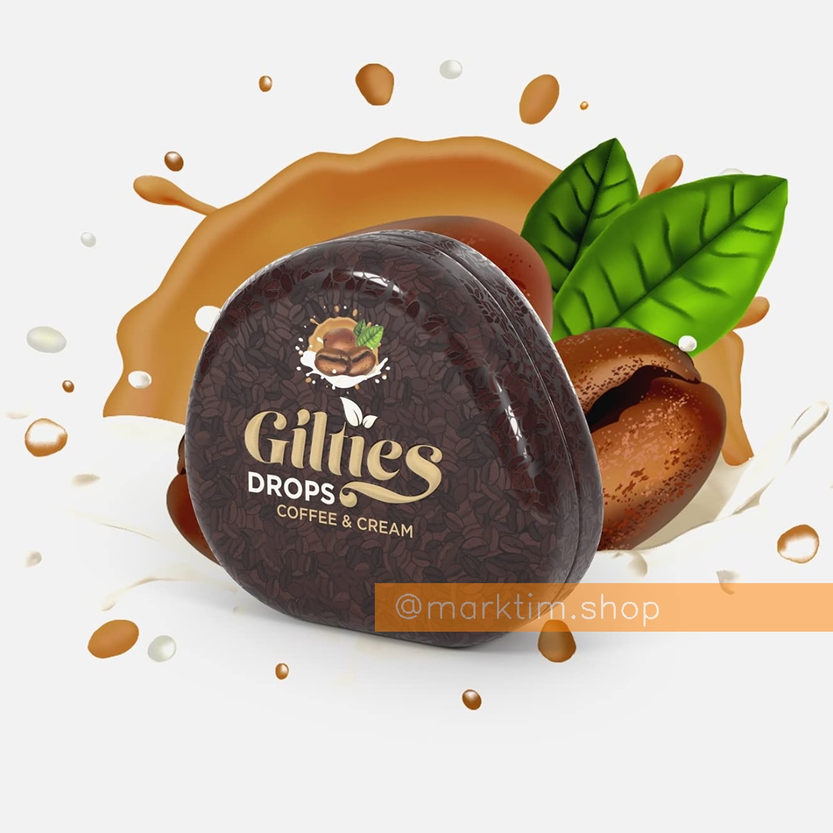 Освежающие леденцы Кофе и сливки Coffee&Cream Drops GILTIES (90 г)