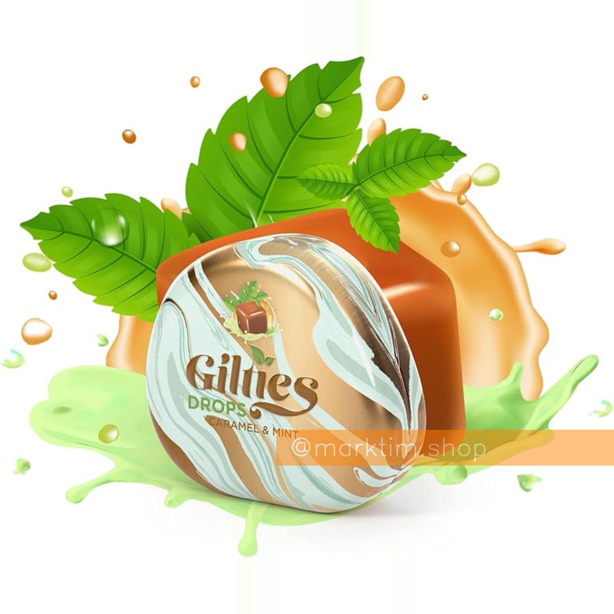 Освежающие леденцы Карамель и мята Caramel&Mint Drops GILTIES (90 г)