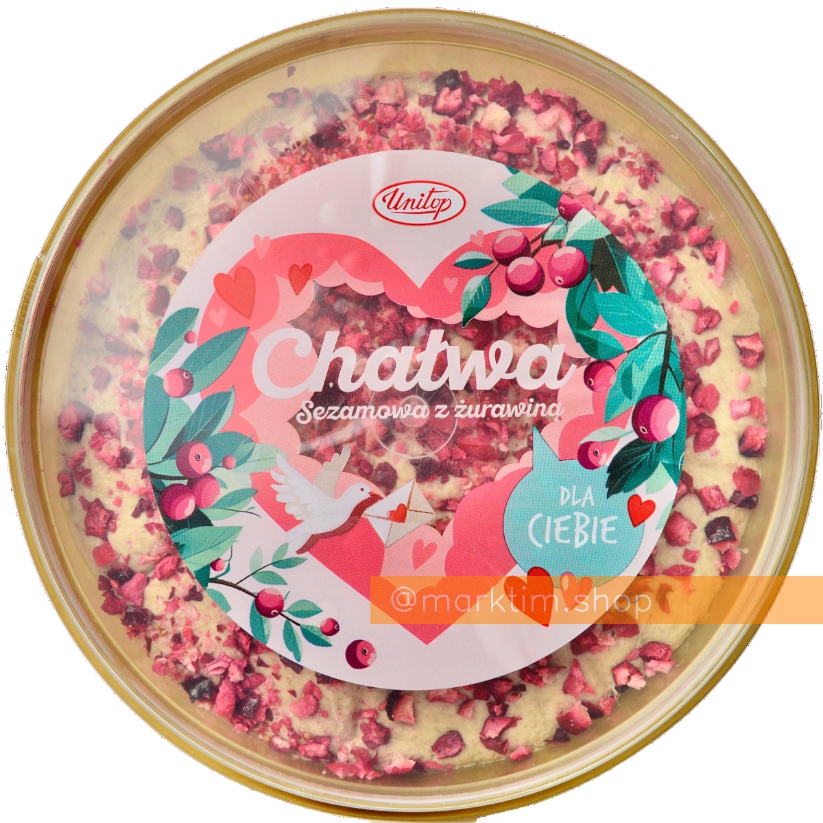Кунжутная халва с клюквой Torcik Chalwa Sezamowa UNITOP (350 г)