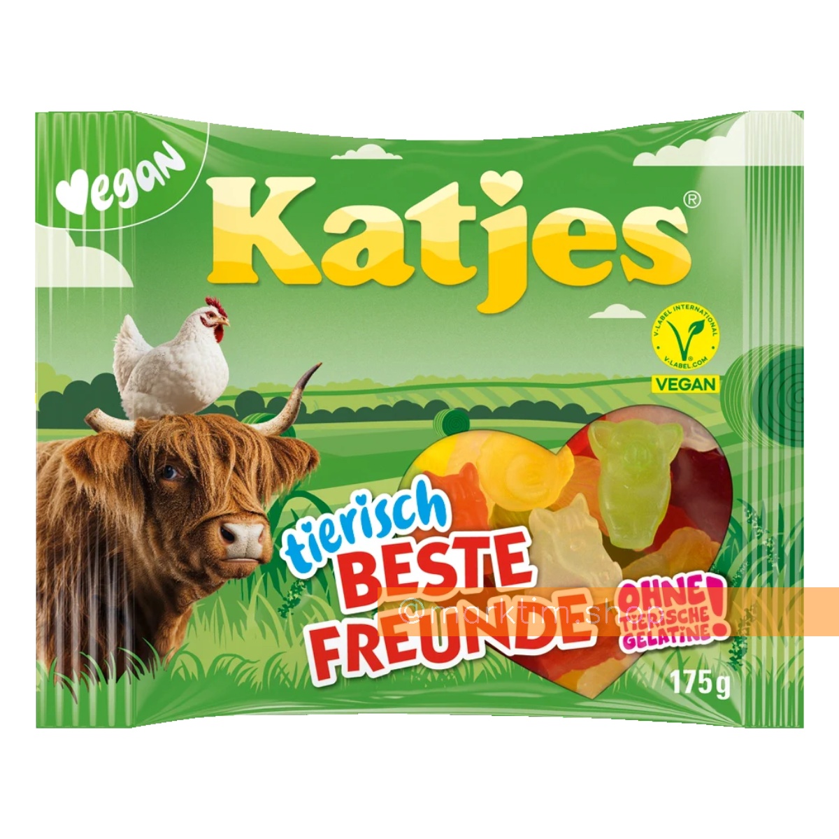 Веганские жевательные конфеты Лучшие друзья Tierisch Beste Freunde Katjes (175 г)