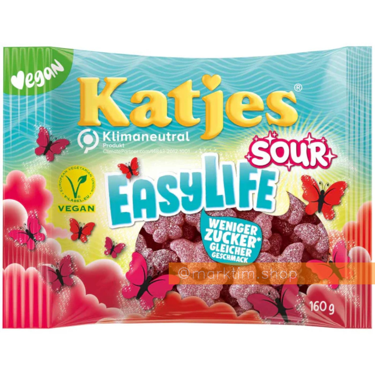 Веганские жевательные конфеты Легкая жизнь Кислые Easy Life Sour Katjes (160 г)